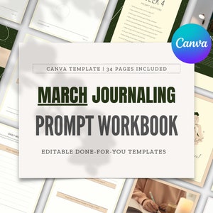 March Journaling Prompt Workbook: Canva Templates for Coaches