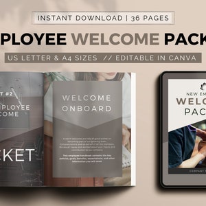 Employee Onboarding Template | Canva Employee Handbook Packet | New Employee Onboarding Welcome | Small Businesses | Onboarding Checklist