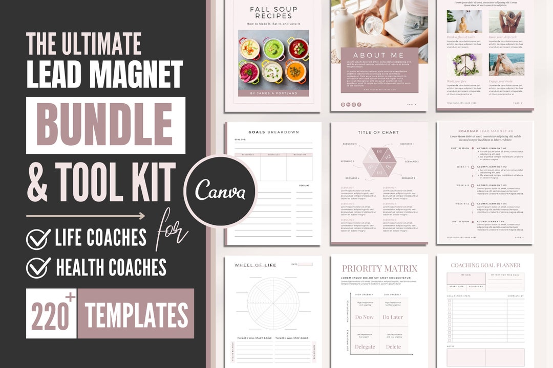 Lead Magnet Canva Template BUNDLE for Coaches Workbook and Ebooks ...
