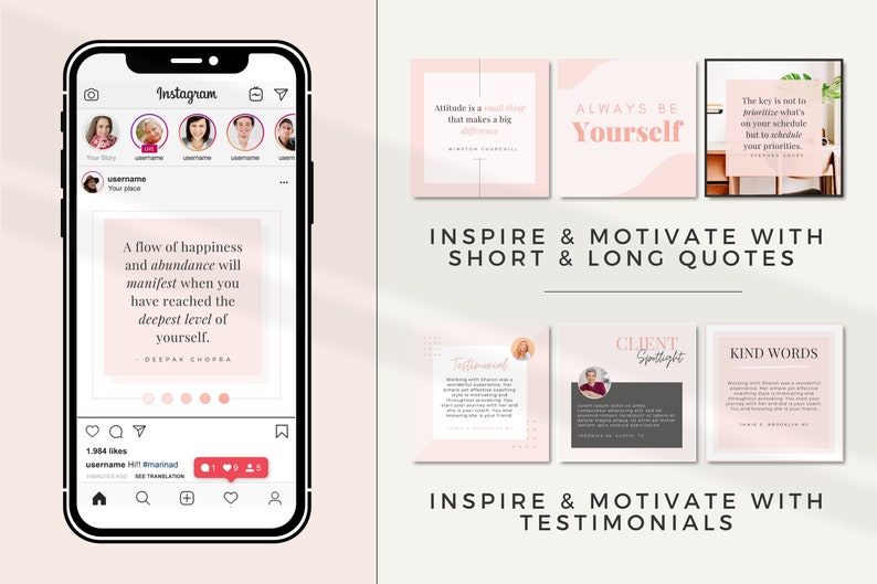 Instagram Template for Coaches Canva Templates for Post | Etsy