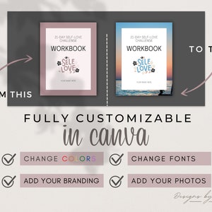Desafío de diario de amor propio: Plantilla de Canva para cuaderno de ejercicios de 21 días imagen 10