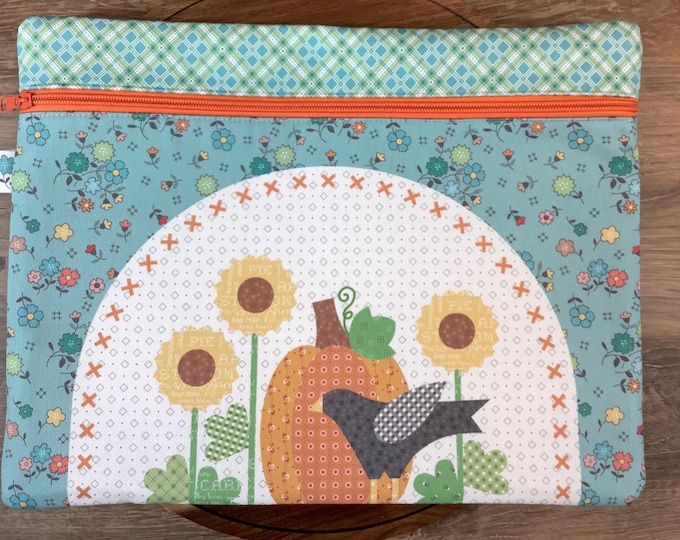 Lori Holt Zippy Bag Pumpkin Project Pouch: Sewing, Quilting, Cross Stitch Storage Bag