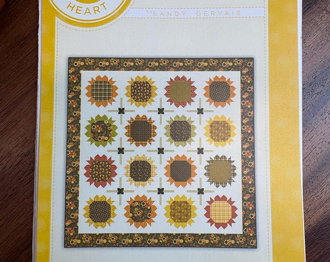 Sandy Gervais Sunflower Quilt Pattern: Fields of France Fat Quarter Friendly