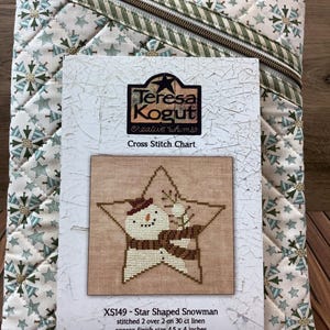 Cross Stitch Bag Quilted Project Case Christmas Stitching Gift Teresa Kogut Snowman Cross Stitch Chart Needlework Organizer Handmade Crafter