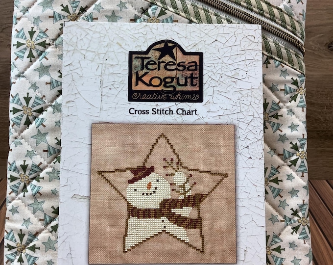 Teresa Kogut Quilted Cross Stitch Bag: Snowman Chart, Christmas Crafter Organizer