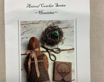 Cross Stitch Pattern Primitive Hen Chart Farmhouse Needlework Gift Folk Art Sampler Design Stacy Nash Chicken Embroidery Rustic Fowl Motif