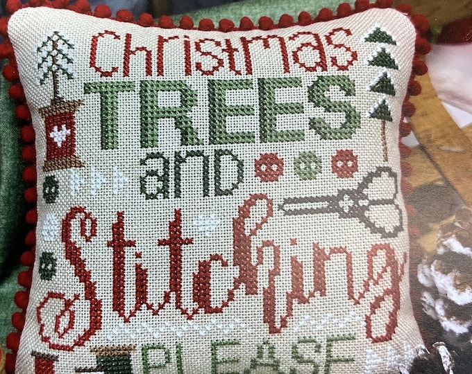 Christmas Cross Stitch Pattern Holiday Chart Tree Embroidery Design Festive Needlework Handmade Gift Men Winter Craft Diy Project Stitching