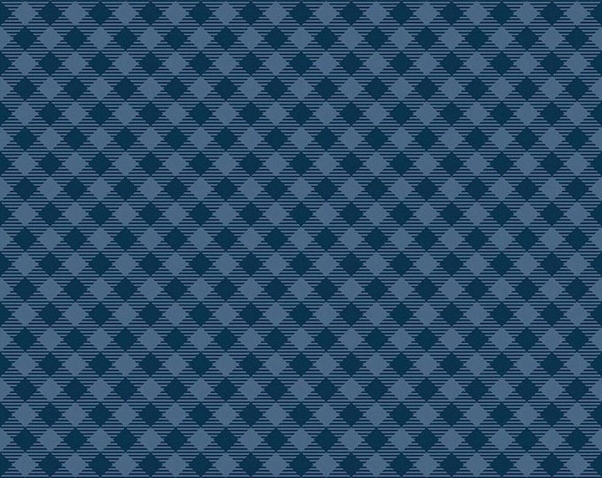 Cotton Gingham Fabric: Lori Holt Denim & Daisy, Classic Checkered Quilting Material (Yardage)