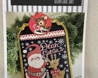 Dear Santa Pattern Santa Cross Stitch Chart Holiday Stitching Chart Christmas Stitching Reindeer Counted Design Snowflake Stitchery Artwork
