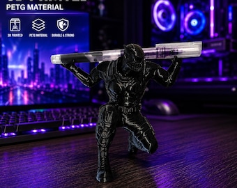 Portalápices de guerrero demoníaco, organizador de escritorio de fantasía oscura, soporte para bolígrafos de PETG impreso en 3D, decoración para escritorio de juegos, regalo para gamers