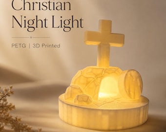 Christian Night Light, Empty Tomb Lamp, 3D Printed PETG Resurrection Decor, Easter Gift, Prayer Room Decor, Bedside Light