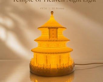 Temple of Heaven Night Light, Chinese Architecture Lamp, Beijing Landmark Decor, 3D Printed PETG Bedside Lamp, Warm Desk Light Gift