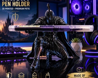 Portalápices de caballero, soporte para bolígrafos de guerrero espartano, organizador de escritorio impreso en 3D, decoración de oficina de PETG, regalo para gamers, accesorio de escritorio de fantasía