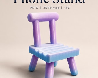 Phone Stand, 3D Printed PETG Gradient Blue Purple Phone Holder, Cute Desk Phone Stand, Unique Gift