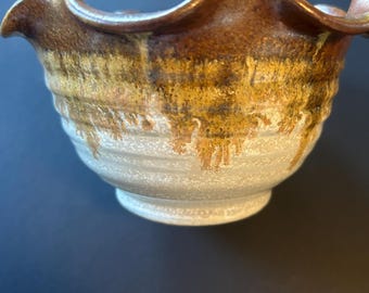 Vintage Pigeon Forge Pottery Bowl | Signed D. Boling Crystalline Glaze Tennessee Stoneware