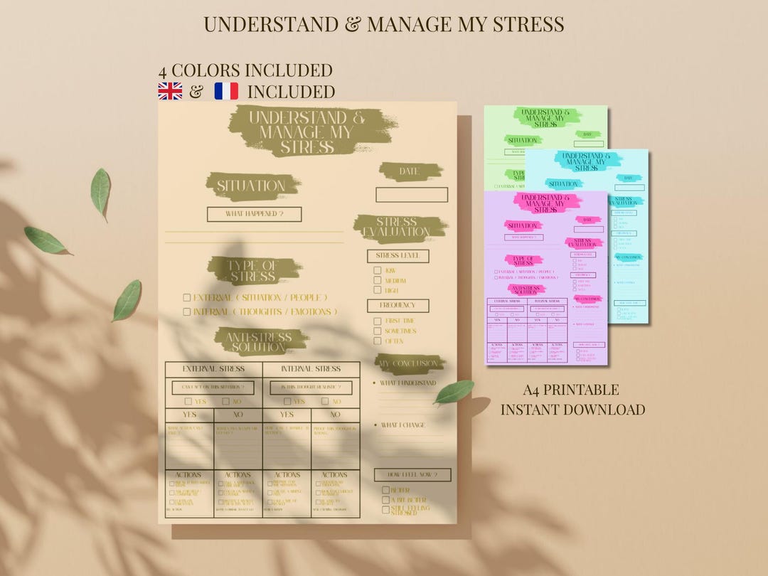 Stress Management Chart.pdf Understanding and Managing Stress (printable A4 PDF Planner) - Well ...