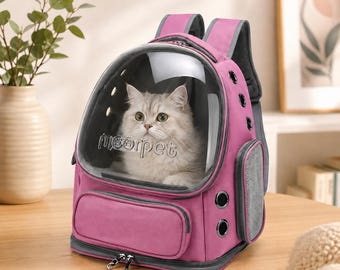 Zaino trasportino trasparente per gatti – Borsa da viaggio traspirante a bolle per gatti e cani di piccola taglia, zaino per gatti da esterno