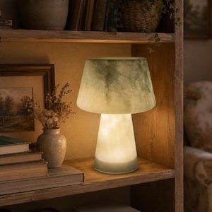Alabaster Glass Lamp Nightstand Decor