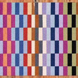 Colorful Striped Area Rug, Modern Handmade Wool Rug, Multi Color Patchwork Carpet, Contemporary Living Room Rug, Bedroom Floor Decor,