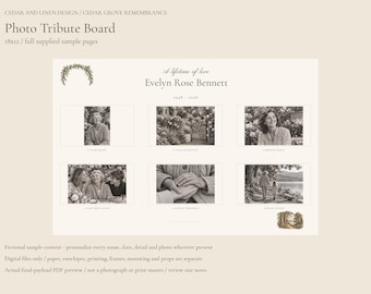 Photo Tribute Board - Cedar Botanical Memorial Canva Template