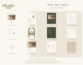 Social Media Pack - Cedar Botanical Business Canva Template