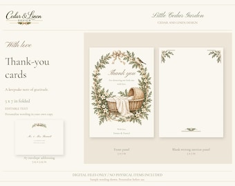 Thank You Cards - Cedar Botanical Baby Shower Canva Template