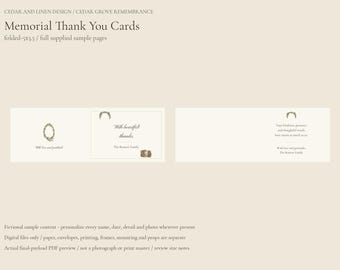 Thank You Cards - Cedar Botanical Memorial Canva Template