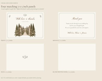 Thank You Cards - Cedar Botanical Wedding Canva Template