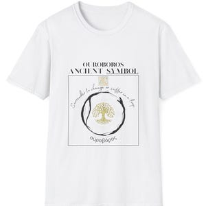Ouroboros T Shirt, Esoteric Philosophy Tee, Sacred Geometry Snake Graphic, Occult Streetwear image 2