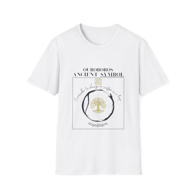 Ouroboros T Shirt, Esoteric Philosophy Tee, Sacred Geometry Snake Graphic, Occult Streetwear image 2