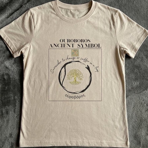 Ouroboros T Shirt, Esoteric Philosophy Tee, Sacred Geometry Snake Graphic, Occult Streetwear