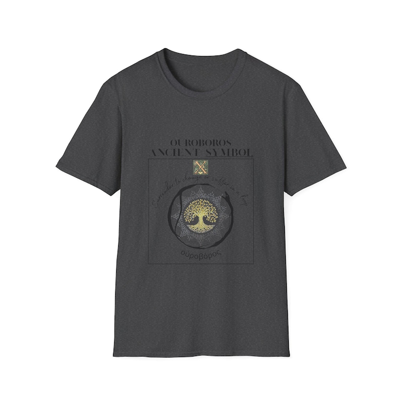 Ouroboros T Shirt, Esoteric Philosophy Tee, Sacred Geometry Snake Graphic, Occult Streetwear image 6