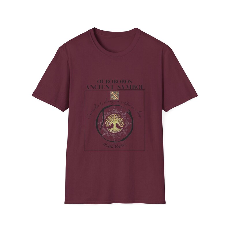 Ouroboros T Shirt, Esoteric Philosophy Tee, Sacred Geometry Snake Graphic, Occult Streetwear image 5