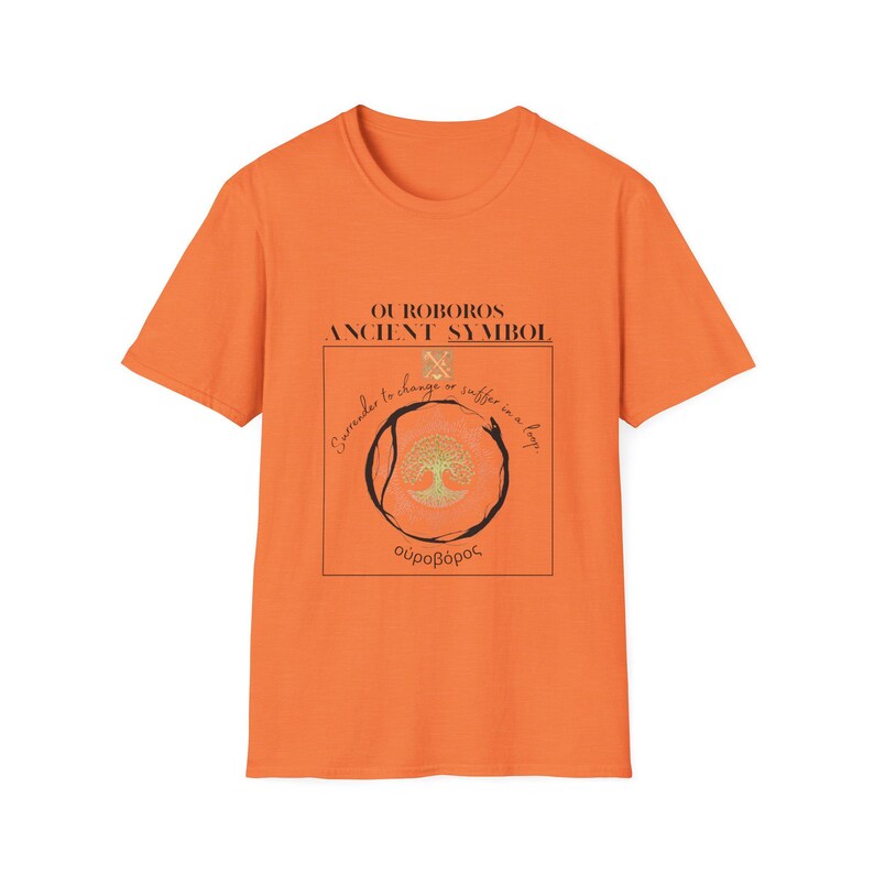 Ouroboros T Shirt, Esoteric Philosophy Tee, Sacred Geometry Snake Graphic, Occult Streetwear image 3