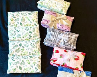 Handmade 100% Cotton Flannel microwavable/freezable rice packs. 10" x 5"