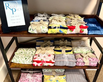 Handmade 100% Cotton microwavable/freezable rice packs.