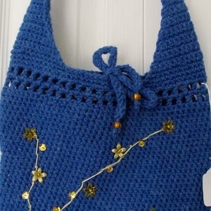 Blue flower bag, flower purse, crossbody bag, crochet purse, handmade crossbody purse