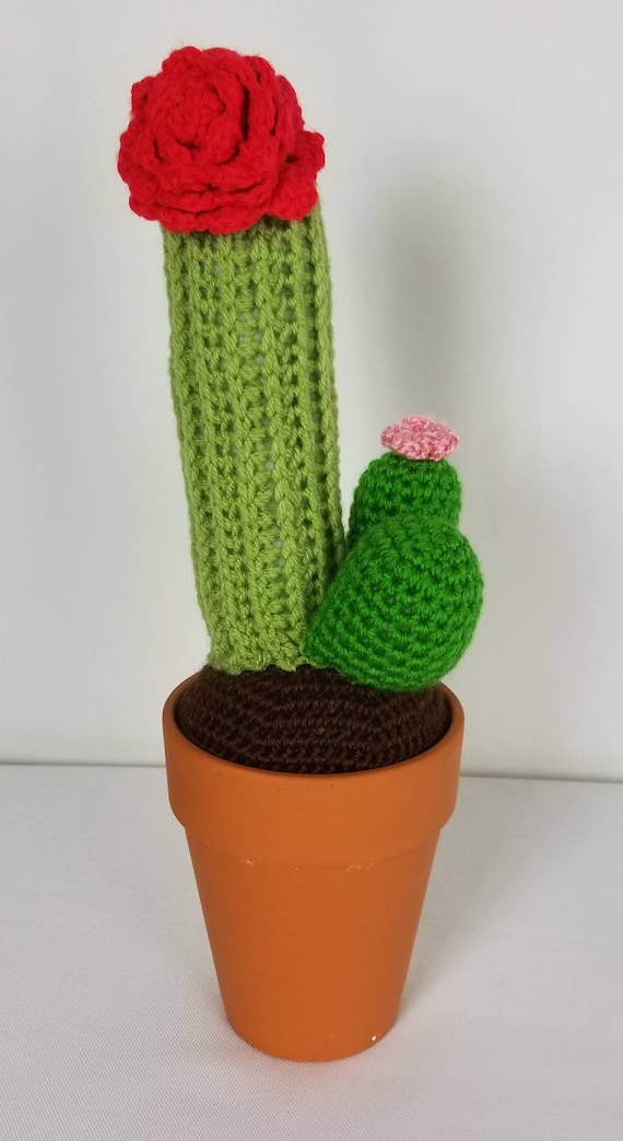 Crochet Cactus Desk Plant Handmade Plant Cactus Plant Desk Etsy