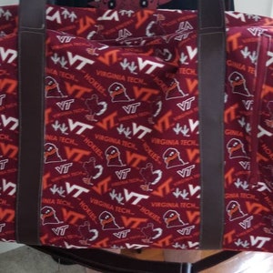 VT duffel bag, Hokies travel bag, handmade duffel bag, sports duffel bag, travel bag, virginia tech, college bag