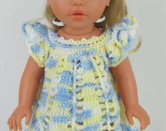 American Doll dress, 18 inches doll clothes, crochet doll dress, handmade doll dress with beret hat