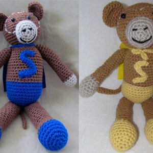 Amigurumi monkey toy, Monkey the Super Hero crochet toy