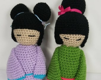 Geisha toy, crochet amigurumi doll, crochet doll, Asian doll