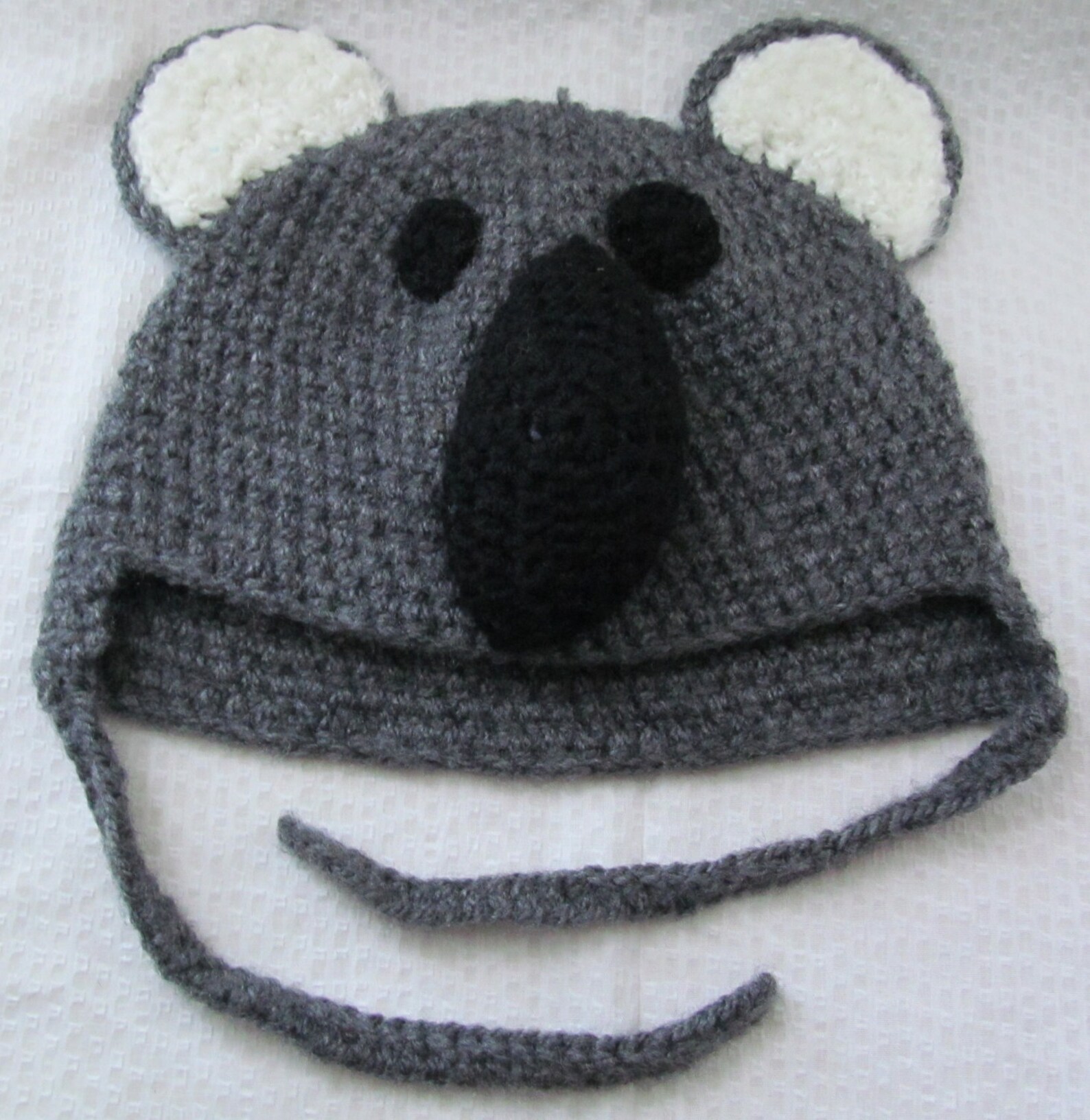 Grey Koala Crochet Hat Etsy