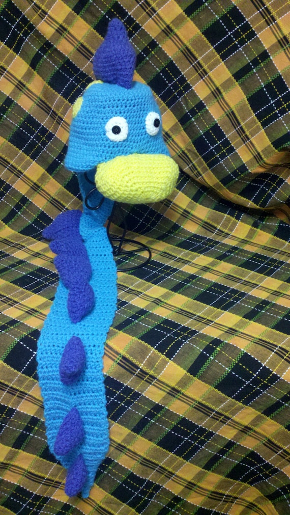 Blue Dino With Scarf and Hat, Dinosour Hat, Dinosour Scarf