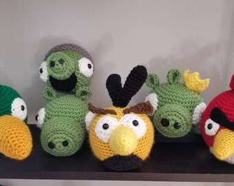 Little birds, little pigs collection set, amigurumi gamers set, crochet toys, video game toys