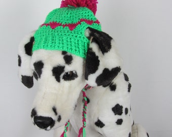 crochet pet hat, dog winter hat, pom pom dog hat, pet accesories