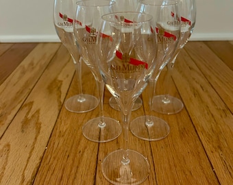 Vintage G.H. Mumm French Champagne Glasses, Set of 6