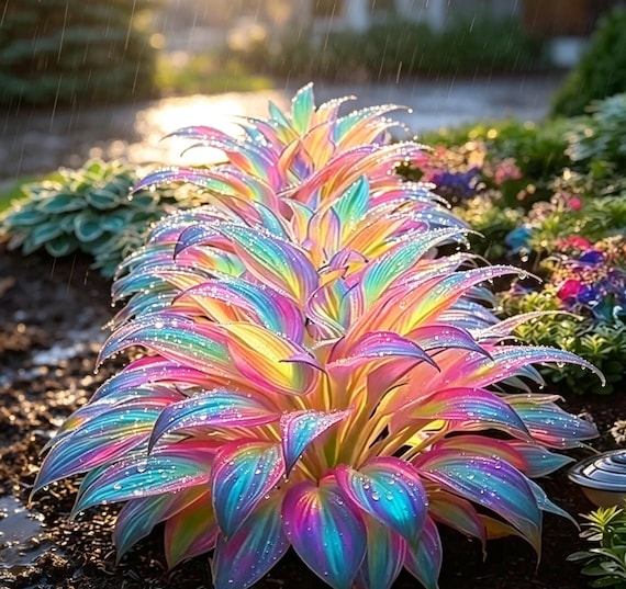 800 Rainbow Hosta Seeds Low Light Ground Cover Hardy Perennial Foliage Plant DIY Gardening