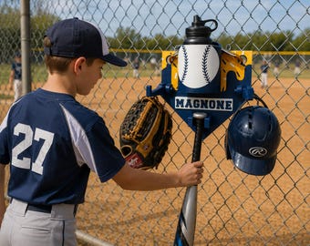 Baseball Dugout Organizer, Softball Fence Holder, Youth Gear Storage, Little League Bat Glove Helmet