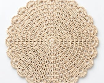 Easy Round Crochet Placemat Pattern: Beginner Scalloped Table Decor (PDF Download)